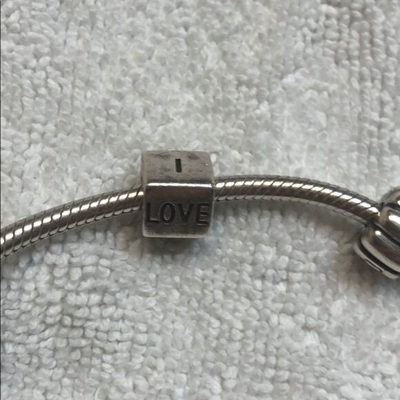 PANDORA Charm 14K yellow Gold Accents I Love You - Picture 2 of 2